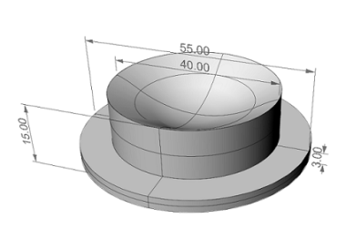 Drawing of C7 diffures led lens by IODA s.r.l.